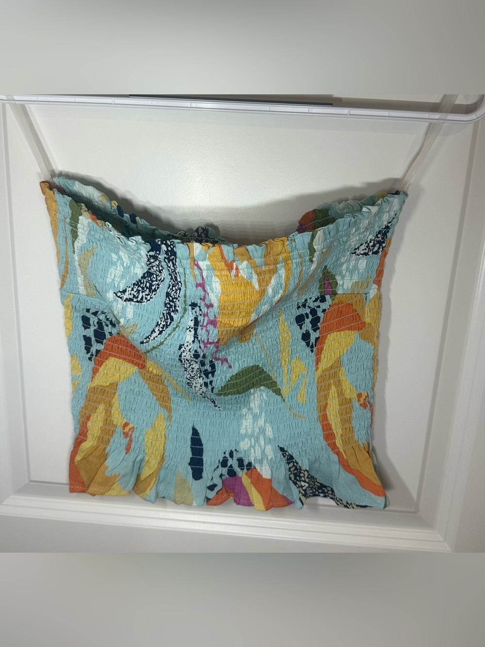 Angie Light Blue Floral Smocked Tube Top